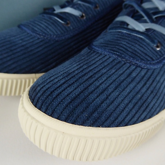 Toms Carmel Corduroy Shoes Atlantic Blue Sneaker - Picture 2 of 8